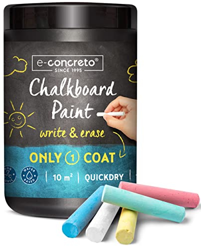 e-concreto Pittura Lavagna 1L Nero + Gesso | Vernice per Lavagna