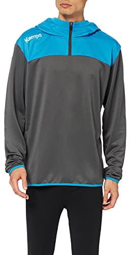 Kempa Herren Emotion 2.0 Quarter Zip Hoodie Sweatshirt, Anthra/kempablau, S