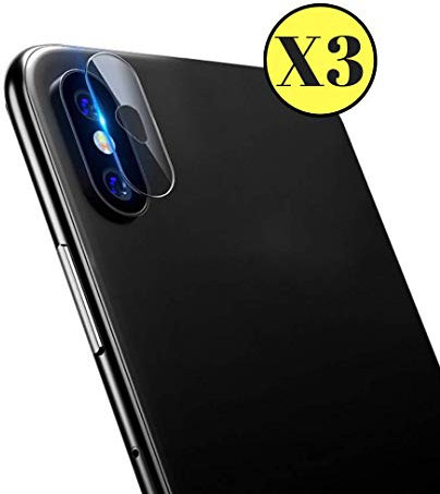 PHONILLICO Protection Caméra Lentille Appareil Photo Arrière pour iPhone X/XS/XS MAX [Lot de 3] Verre Trempe Film Protection Anti Rayure
