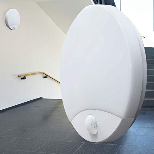 LED Aussenleuchte mit Bewegungsmelder 15W IP44 4000K 1050 Lumen Aussenwandleuchte Wandlampe Wandleuchte TOPAZ