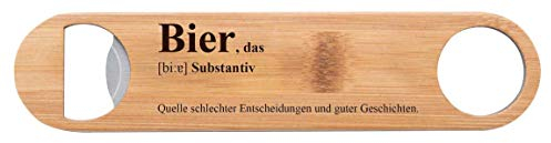 Flaschenöffner aus Edelstahl und Bambus Bier, das - Lexikoneintrag