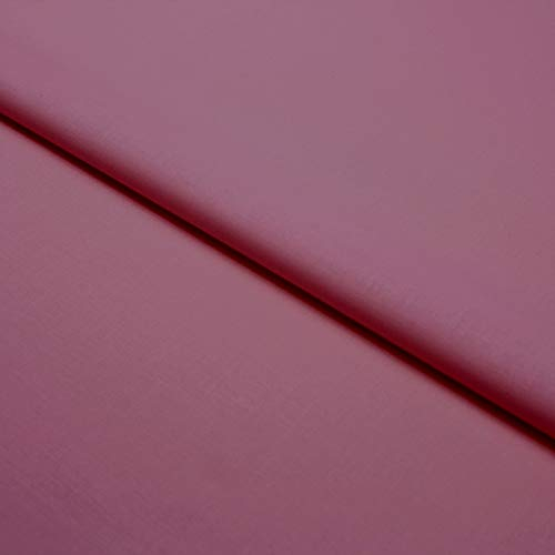 Stoff Meterware Baumwolle Linon - Einfarbig, Uni, Schadstoffgeprüfter Stoff, Pflegeleicht, 1 Meter (Mauve)