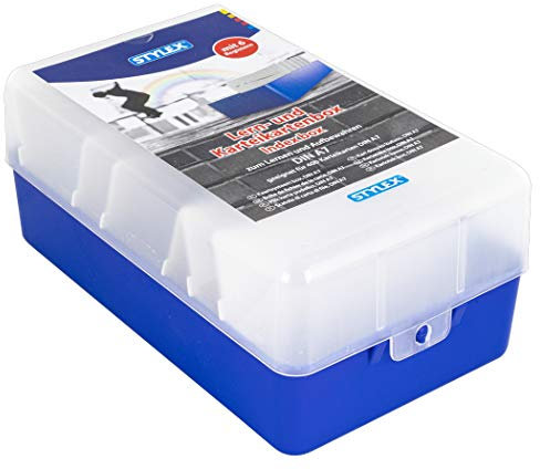 Lernbox / Karteikasten / A7 / Farbe: blau