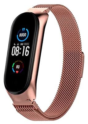 COOL Armband für Xiaomi Mi Band 5 / Mi Band 6 / Amazfit Band 5 Metall Roségold, Einheitsgröße, Metall, 0