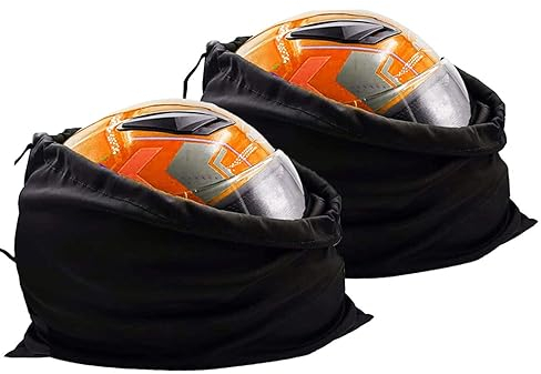 Kooumos Leichter Rucksack für Motorradhelm, Transporttasche aus Stoff mit Kordelzug, 2 Stücke, Klassisch