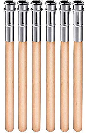 6 Stück Holz-Bleistift-Extender, Kunst-Bleistift-Verlängerung, Buntstift-Verlängerung mit Aluminiumgriff für Künstler-Stifte, Prisma-Stifte, Skizzen, Bleistifte, Schule, Büro, Kunst