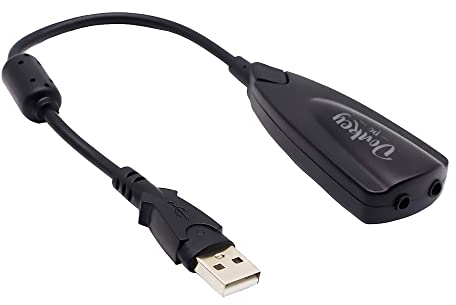 Donkey PC - Carte son USB 7.1 avec adaptateur vers jack 3,5 mm, externe avec câble et adaptateur casque et microphone pour PC, câble de 15 cm