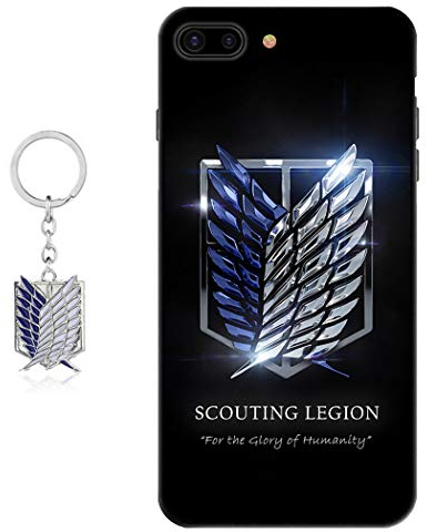 Staremeplz Compatible iPhone 7 Plus/8 Plus Case - Anime Design with Figure Keychain, Soft Silicone Flexible TPU Animation Phone Case
