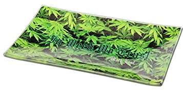 Black Leaf Rolling Tray Trust | Mixing Tray aus Glas | BAU-Unterlage 255x155mm | Glastablett zum Bauen