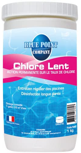 BLUE POINT Chlore piscines Hors-Sol Lent 1kg Galets de 125g