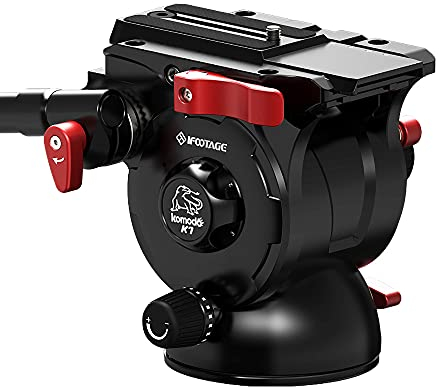 IFOOTAGE K7 Heavy Duty Professional Camera Head,with Drag Pan Quick Release Plate,for Nikon Sony Filming,Videography,Vlogging,Streaming,Load 15.4lbs/7kg