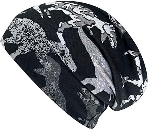 Wollhuhn ÖKO Jungen/Mädchen Bequeme Weiche Mütze/Beanie-Mütze/Strickmütze/Kindermütze Leicht Oder Gefüttert (Ganzjährig) Aus Öko-Stoffen/Bio 20160510 (M, Super Dino Schwarz/Grau)