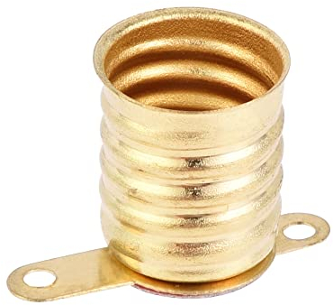 sourcing map 10 Stück E10 Lampenfassung 19x13mm DC 30V 2 Stifte Lampenfassung Schraubsockel mit Montageplatte Vernickeltes Kupfer