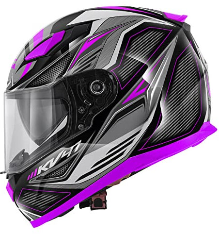 Kappa Casco integral KV41 Dallas Fighter negro/rosa, talla S