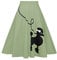ZEZCLO Damen Hund Gedruckt Hohe Taille Pudel Rock 50er Jahre Vintage Lose Falten Plissee A-Linie Reißverschluss Röcke, mintgrün, Groß