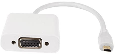 Ruilogod Macho micro HDMI blancopuro al acoplador femenino VGA M/F Adaptador de cable