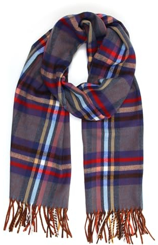 collezione alessandro Italienischer Schal Cathleen kuschelweich mit Karomuster 200cm x 40cm