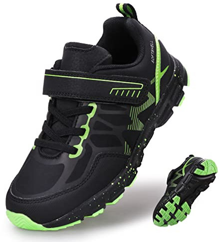 UOVO Turnschuhe Jungen Sneakers Kinder Sportschuhe Laufschuhe Schwarz 35