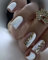 Sethexy Faux ongles Carrés Courts Blanc Rose Combo Press on Nails Chrome Paillettes Faux ongles Autocollants Mariage 24Pcs Acrylique Ongles à coller pour femmes et filles