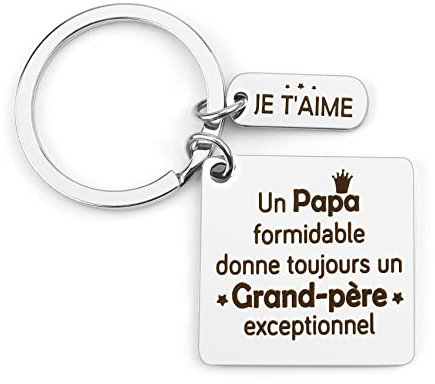 Cadeau pour Mamie et Papy Porte-Clef Idée Fête des Mères et Pères