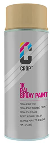 CROP Peinture en bombe RAL 1001 Beige - Couverture élevée, Séchage rapide, 100% inaltérable - Auto, Moto & Bricolage - Givré - 400ml