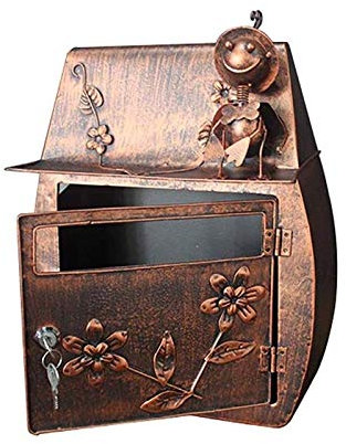 Retro Briefkasten, Retro Antik Briefkasten Garten Wandbehang Eisen Briefkasten Dekoration Briefkasten Garten Retro Wanddekoration Briefkasten (Color : Antique Bronze, Size : One Size) (Antique Bronz