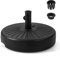 COSTWAY Pied de Parasol Lourd pour Parasolφ38/48 mm, Socle Parasol Extérieur en HDPE Rempli de 28Kg Sable/18L Eau, pour Terrasse Piscine Patio Jardin Restaurant, Dia.50 x H30 cm