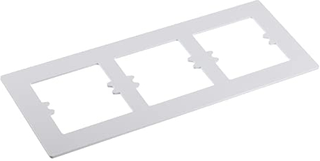 sourcing map Interruptor Envolvente Placa Pared Panel Decoración Tres Grupos Acrílico Blanco 284mm x 110mm para Hogar Oficina