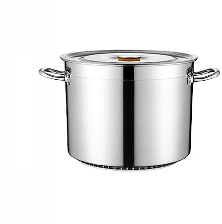 ASSYA Energiesparender Eimer SUS304 Edelstahl Eimer Finned Eimer mit einem hängenden Deckel Griff Hitze-Sammeln Suppe Eimer Kapazität 20-45L,35L