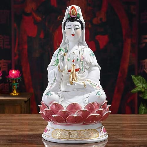 TANZEQI Guan Yin Statue, Quan Yin Statue, Kwan Yin Statue, Kuan Yin Statue, Wohnkultur, beste chinesische Feng Shui Geschenke Bodhisattva Skulptur Figur (25,4 cm)