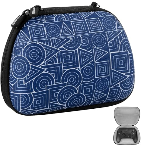 Geekria Custodia Compatibile con 8BitDo Pro2/Ultimate Bluetooth/2.4G Dual Sense Controller Wireless Accessori da Gioco Custodia da Trasporto,Custodia da Gioco Borsa da Viaggio Custodia Portatile (Blu)