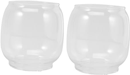 LIFKOME 2Pièces Abat-jour Verre Transparent pour Lampe à Huile Couvercle Kérosène Vintage Accessoires de Décoration Élégants pour Intérieur