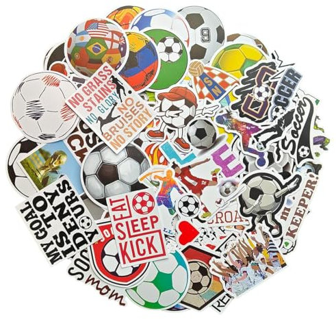 AXEN 100PCS Football Stickers Pack, Football Fans Vinyl Stickers Football Theme Decal for Laptop, Phone, Water Bottles, Computer, Flask and More