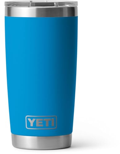 YETI Rambler Tumbler, Vacuum Insulated Stainless Steel Tumbler with Magslider Lid, Big Wave Blue, 20oz (591 ml)