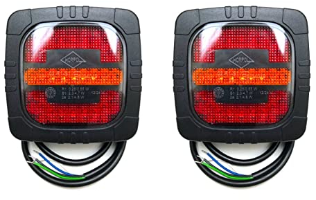 MelTruck® 2x LED Positionsleuchte mit Blinker E9 LKW Anhänger Traktor Schlepper Bagger NEU (3-Funktion-LED Rückleuchte)
