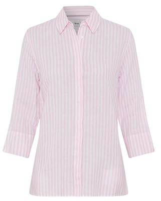 BRAX Style Vicki gestreifte Bluse aus Leinen mit verdeckter Knopfleiste