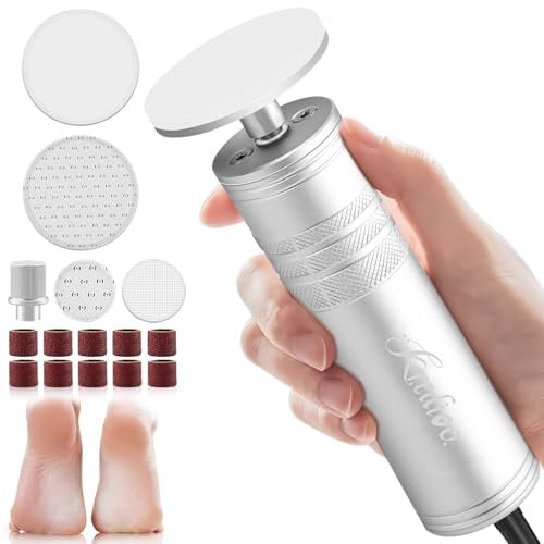 Elektrischer Hornhautentferner Einstellbare Geschwindigkeit Professionelle Hornhautentferner Elektrisch mit Nano Glas für Tote Harte Haut, 2 in 1 zur Fuß- und Handpflege