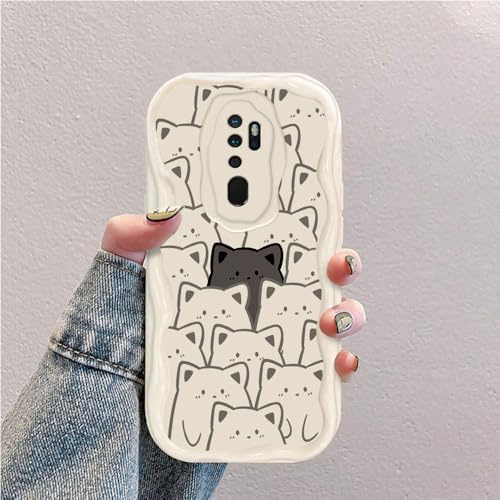 hdqICase Carcasa Compatible con OPPO A9 2020/OPPO A5 2020 Blanco Caja | Funda Silicona Suave con Diseños Mariposa,Gato y Ondas