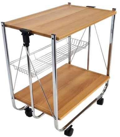 abc HOME | Servierwagen | DREI Ablageflächen | klappbar | 70 cm H (Holz (MDF))
