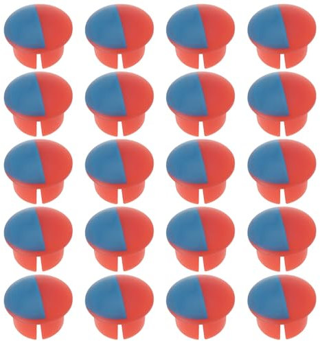 eMagTech 20 Stück Wasserhahn-Anzeiger, Griff für heißes und kaltes Wasser, rote und blaue Etiketten, Küche, Badezimmer, Waschbecken, Armaturen, Abdeckschilder, geeignet für 6,7 mm Wasserhähnlöcher