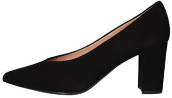 UNISA Pumps Damen Schwarz Wildleder KRAMP Gummisohle Absatz 7,5 cm Eierausschnitt, Schwarz , 38 EU