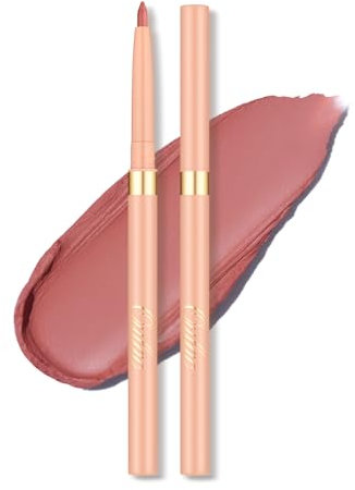 OULAC Pfirsich Eye Liner & Lipliner Stift 2 IN 1, Wischfester, Waterproof Schwenkbarer Kajalstifte, Langanhaltender Matte Finish, Schnelltrocknung, Hochpigmentierter, Vegan (L04) Sunlit Peach