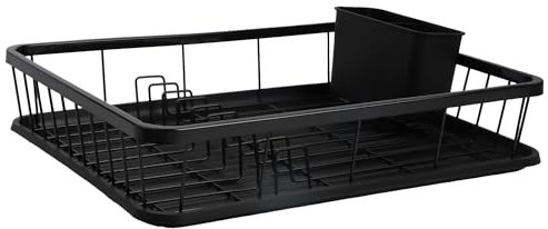 KARL HAUSMANN Égouttoir à Vaisselle Acier Inoxydable 42x31x12 cm - Sèche Vaisselle sur Évier Noir - Egouttoir Vaisselles Cuisine - Range Vaisselle Egouttoir - Egoutoire Vaisselles Cuisine INOX