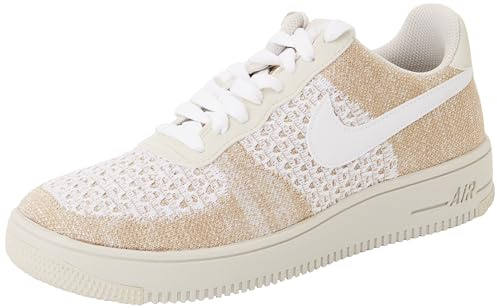 NIKE IB7675-001 AIR Force 1 Flyknit 2.0 Herren Light Bone/White-Khaki-Desert Khaki EU 47.5