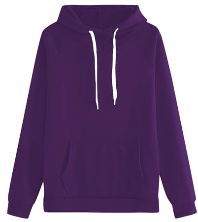 Pullover Damen Rollkragenpullover Damen Women's Autumn and Winter Fashion Plus Size Hooded Sweatshirt Damen Pullover Flieder