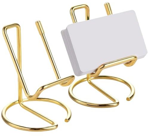 CNAFGBGG Porte-cartes de visite en or 2PCS, détenteur de cartes de visite en métal, détenteur de carte réutilisable pour le bureau, support de cartes portables pour les hommes et les femmes..