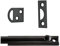 Door Bolt, Solid Brass Matte Black Door Lock Bolt, 4 Flat Doors Latches for Internal Door, Black Finish Sliding Lock with Concealed Screw (1 Pack)