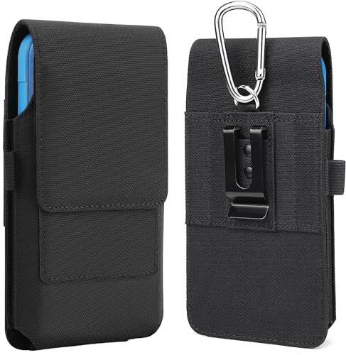Gcepls Handy Gürteltasche Nylon Herren mit Metallclip & Karabinerhaken – vertikal & horizontal tragbar – Handytasche Gürtel für Samsung Galaxy S25 Ultra, S24 Ultra, S23 Ultra,Galaxy A71, F36