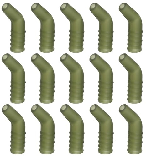 ECSiNG 30Pcs Carp Fishing Rigs Hook Kickers Rig Aligners Ronnie Rig Terminal Tackle Flexi Rubber Natural Green