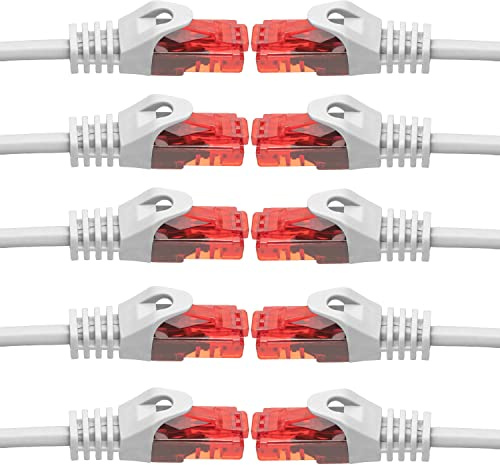 BIGtec LAN Kabel 1,5m Netzwerkkabel Patchkabel weiß RJ45 >> 10 Stück << | Gigabit Ethernet Kabel Netzwerk Switch Gaming PC kompatibel PS5 CAT7 CAT6